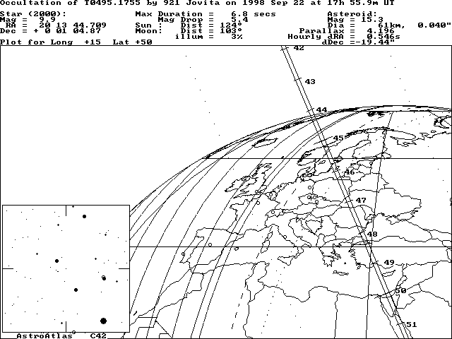 Updated path location for (921) Jovita on September 22, 1998