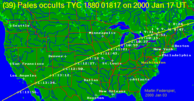 Updated path location for (49) Pales on January 16/17, 2000 - N.Am.