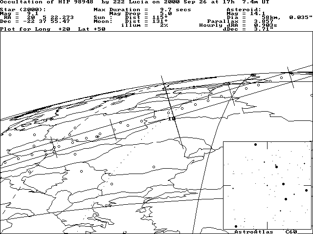 Updated path location for (222) Lucia on September 26, 2000